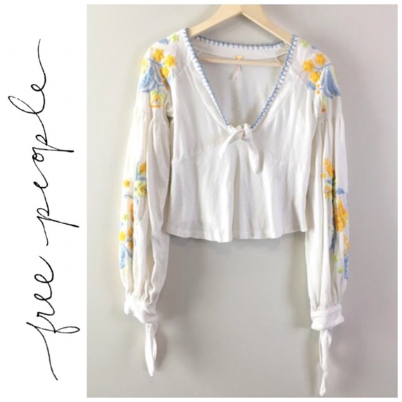 Free People Tops - FREE PEOPLE | Kara Embroidered Top Size Small